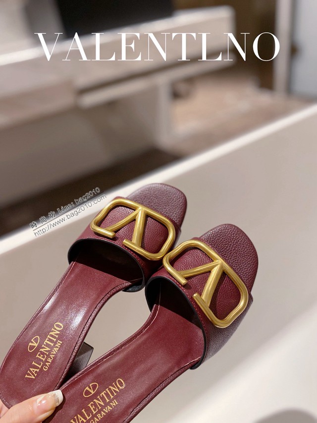 Valentino專櫃原版華倫天奴春夏新款女士拖鞋高跟涼拖鞋 dx2953